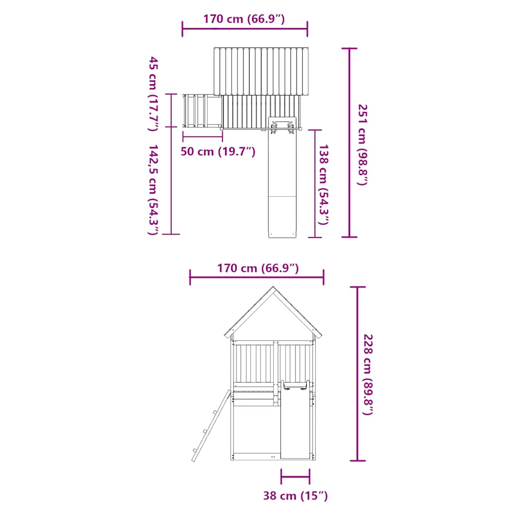Set da Gioco da Esterno in Legno Massello di Douglas | homemem39