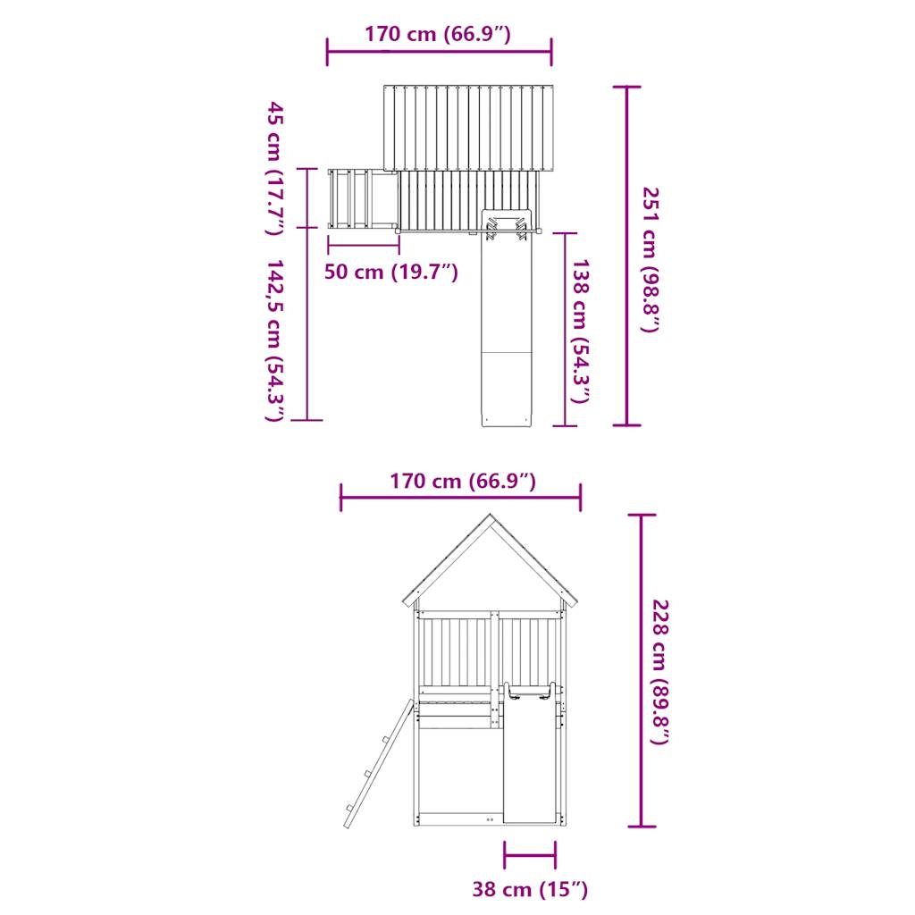 Set da Gioco da Esterno in Legno Massello di Douglas | homemem39