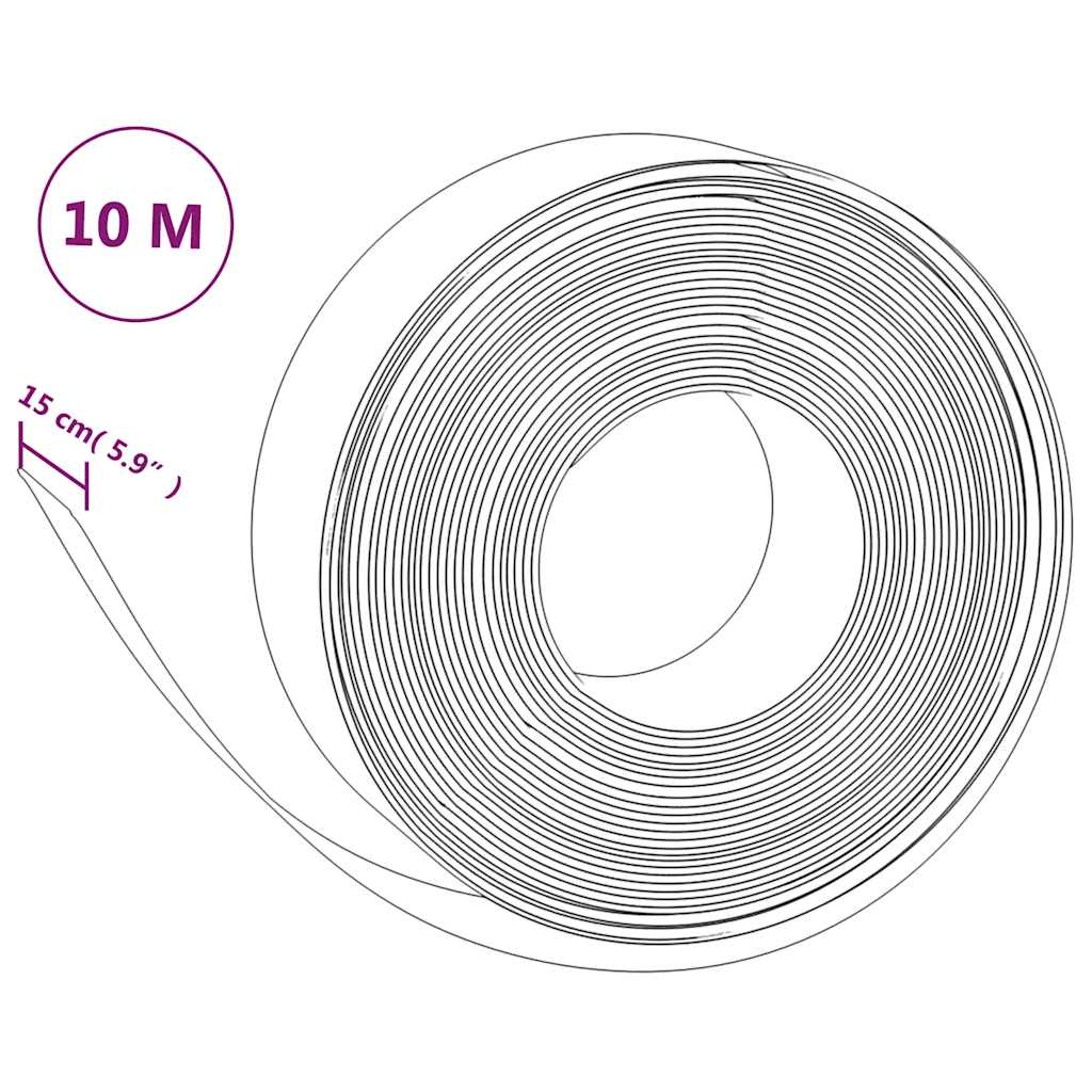 Bordature da Giardino 4 pz Grigie 10 m 15 cm in Polietilene | homemem39