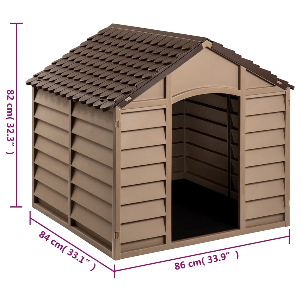 Casetta per Cani Marrone 86x84x82 cm in Polipropilene | homemem39