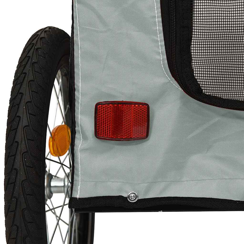 Rimorchio da Bici per Animali Grigio e Nero Oxford e Ferro | homemem39