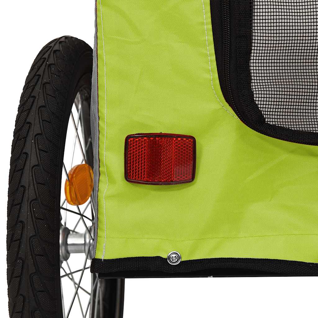 Rimorchio da Bici per Animali Verde e Grigio Oxford e Ferro | homemem39