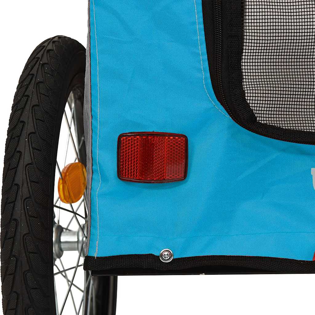 Rimorchio da Bici per Animali Blu e Grigio Oxford e Ferro | homemem39