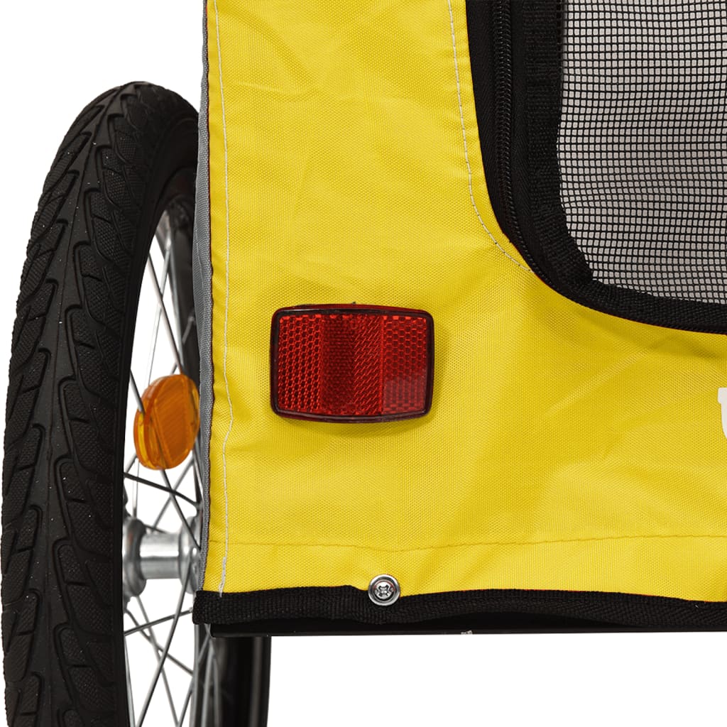 Rimorchio da Bici per Animali Giallo e Grigio Oxford e Ferro | homemem39