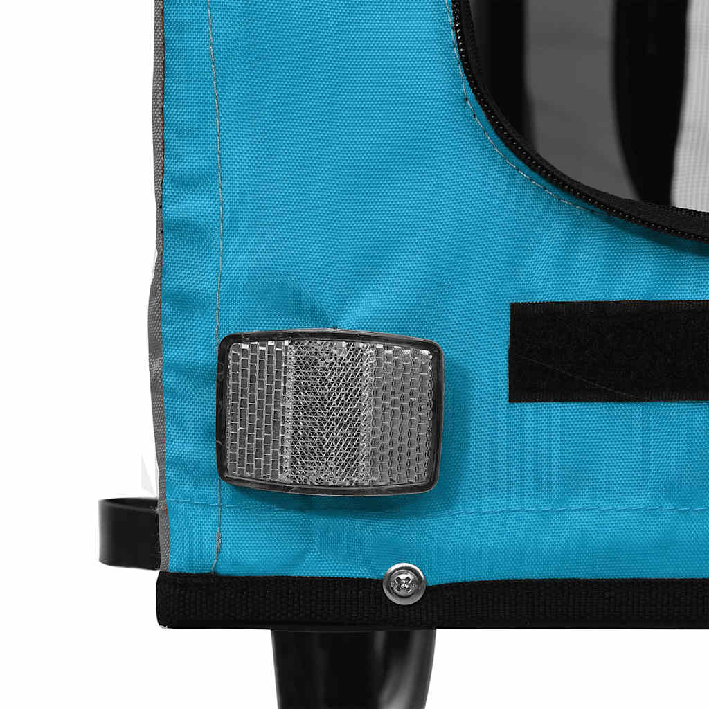 Rimorchio da Bici per Animali Blu e Grigio Oxford e Ferro - homemem39