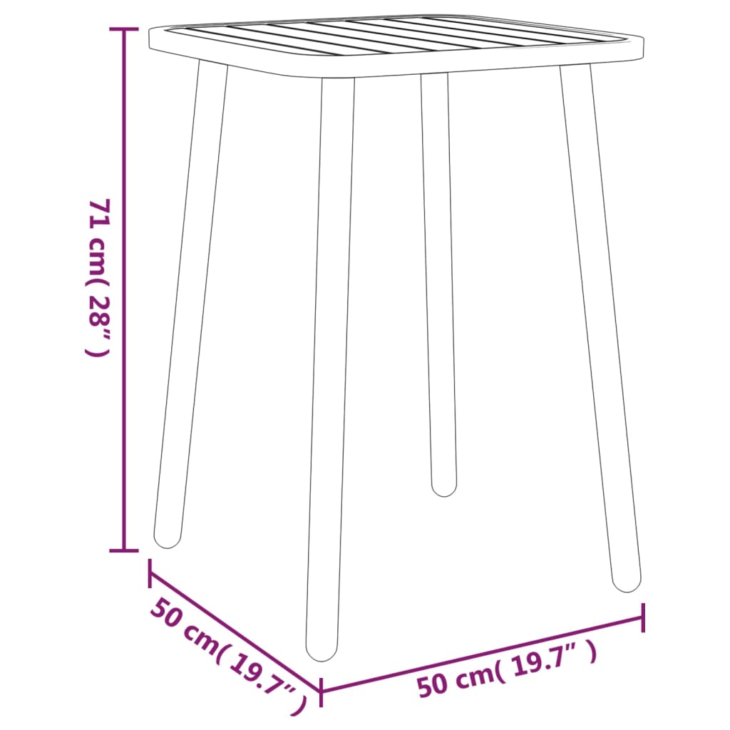 Tavolo da Giardino Antracite 50x50x71 cm Acciaio | homemem39