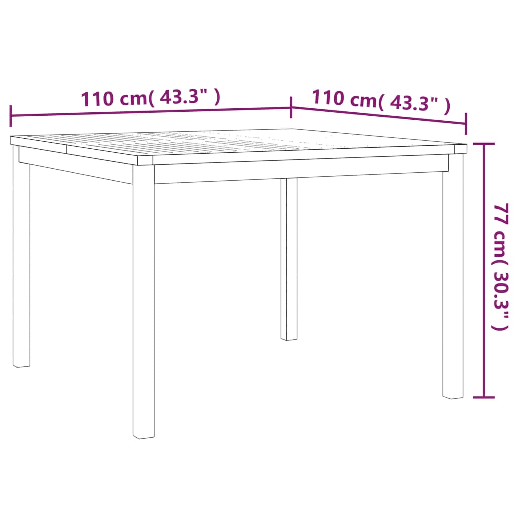 Set da Pranzo per Giardino 3 pz in Legno Massello di Teak | homemem39