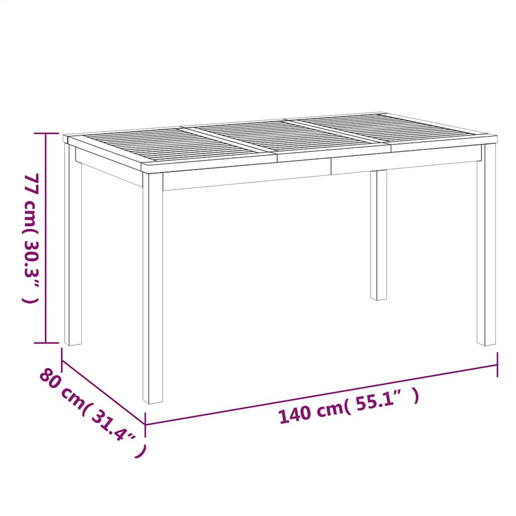 Set da Pranzo per Giardino 3 pz in Legno Massello di Teak | homemem39