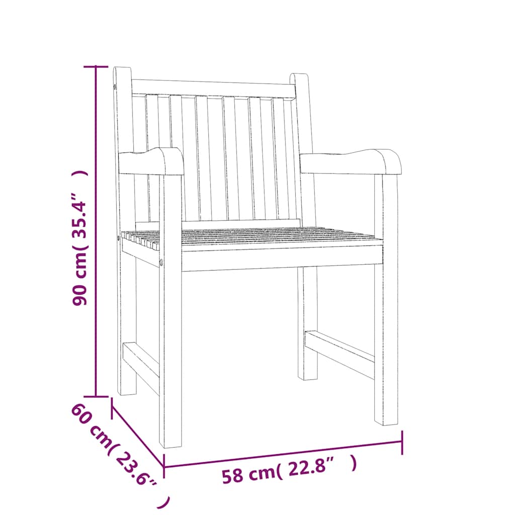 Set da Pranzo per Giardino 4 pz in Legno Massello di Teak | homemem39