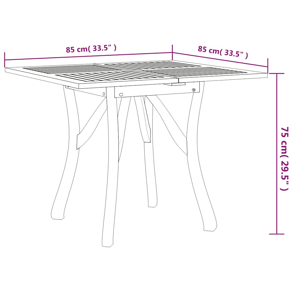 Set da Pranzo per Giardino 3 pz in Legno Massello di Acacia | homemem39