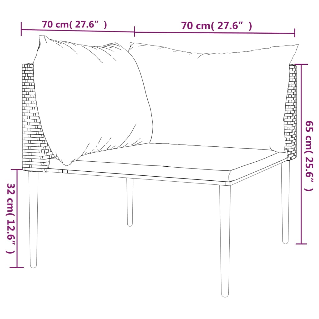 Divano Angolare da Giardino con Cuscini in Polyrattan Grigio | homemem39
