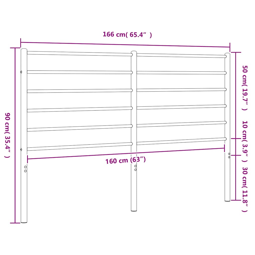 Testiera di Ricambio in Metallo Nero 160 cm | homemem39