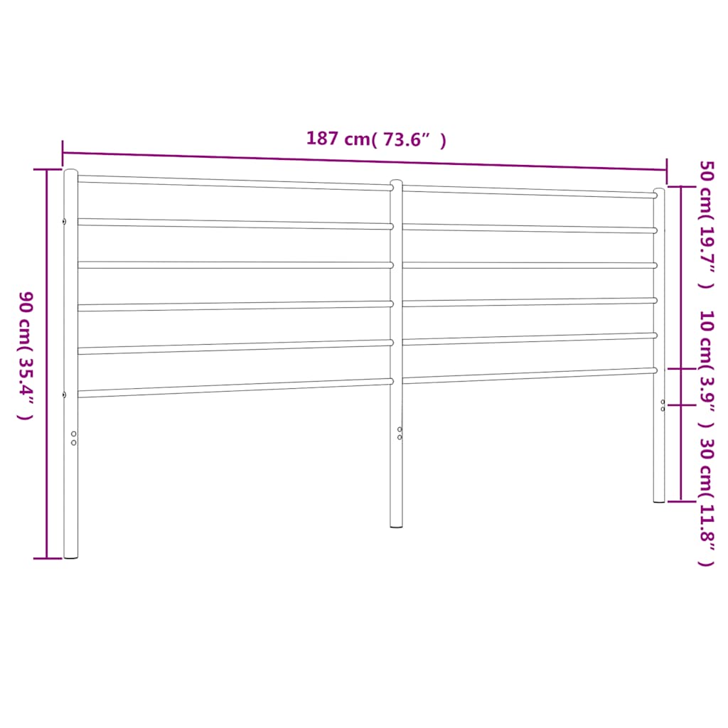 Testiera di Ricambio in Metallo Nero 180 cm | homemem39