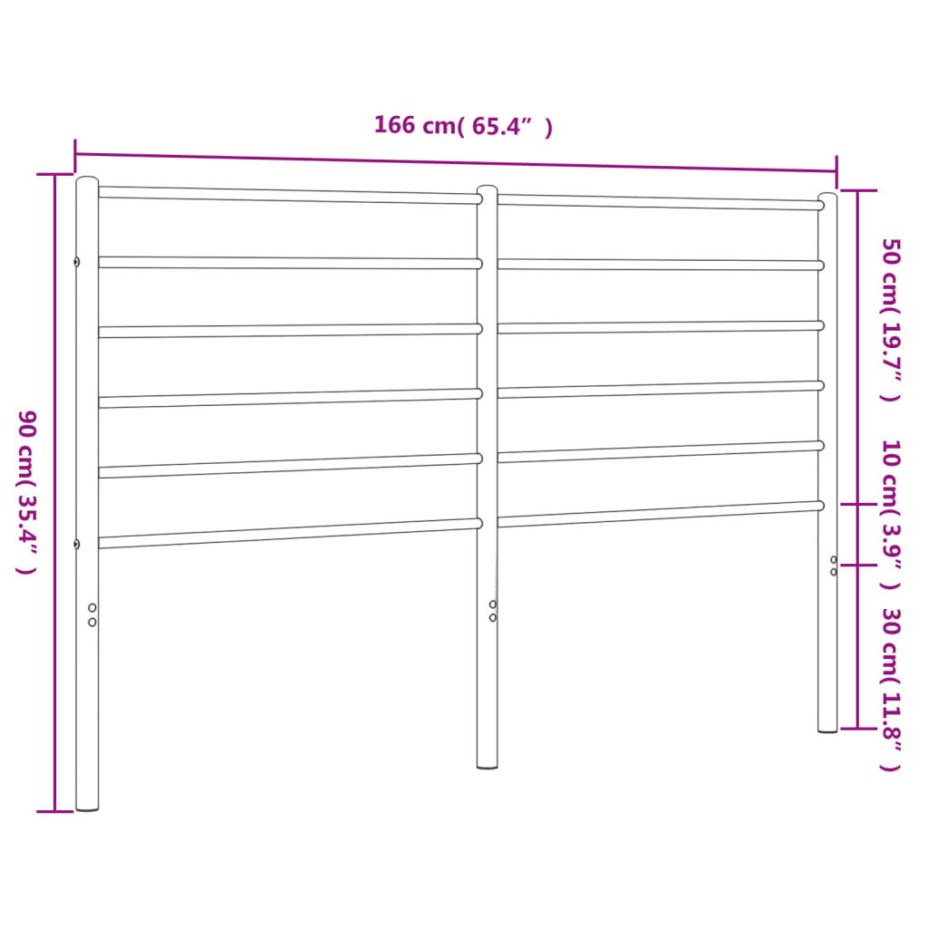 Testiera di Ricambio in Metallo Bianco 160 cm | homemem39