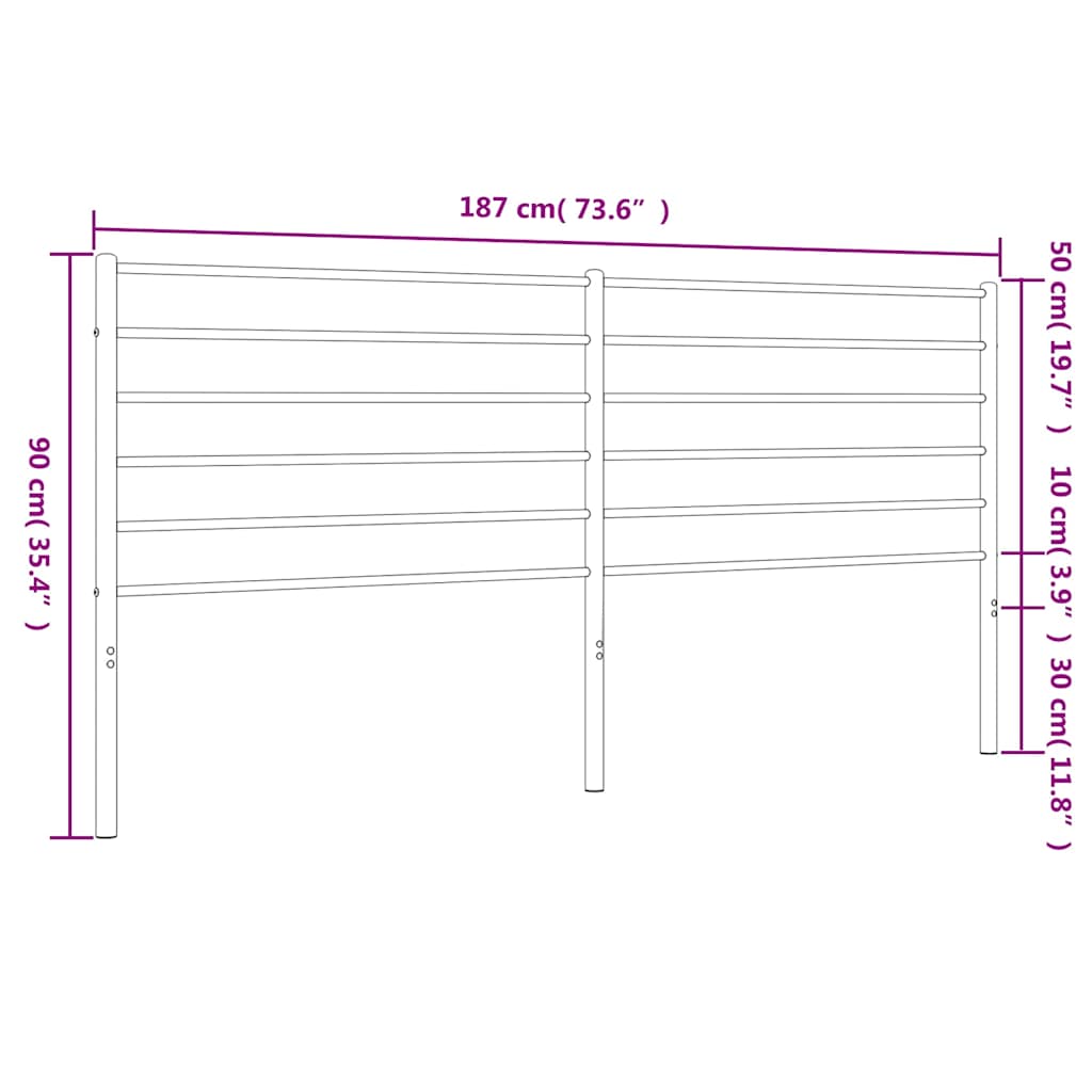 Testiera di Ricambio in Metallo Bianco 180 cm | homemem39