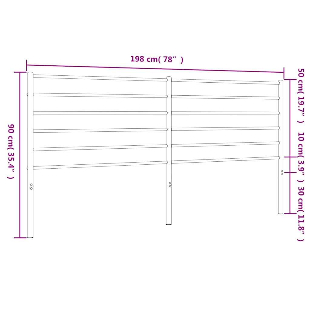 Testiera di Ricambio in Metallo Bianco 193 cm | homemem39