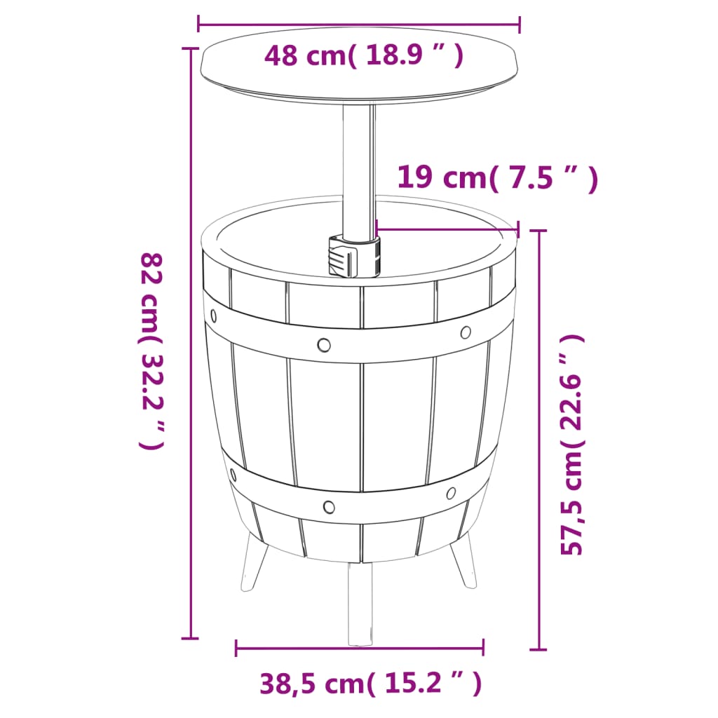 Tavolo Frigo 3 in 1 Polipropilene Marrone Chiaro | homemem39