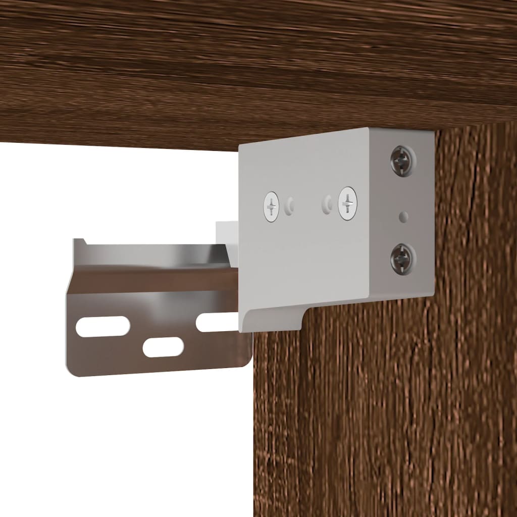 Comodini a Parete 2 pz Rovere Marrone 41,5x36x53 cm | homemem39