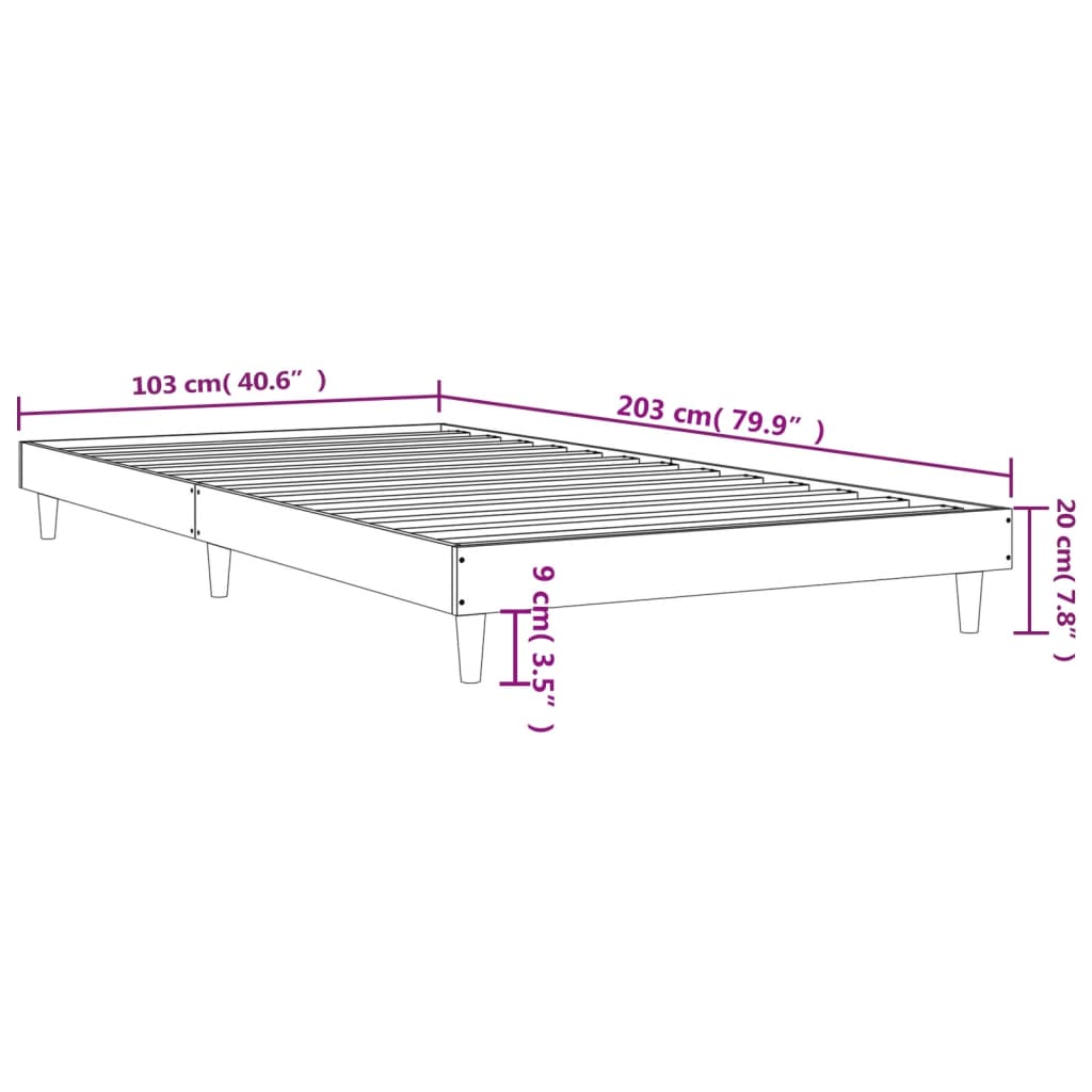 Giroletto senza Materasso Rovere Marrone 100x200 cm Truciolato
