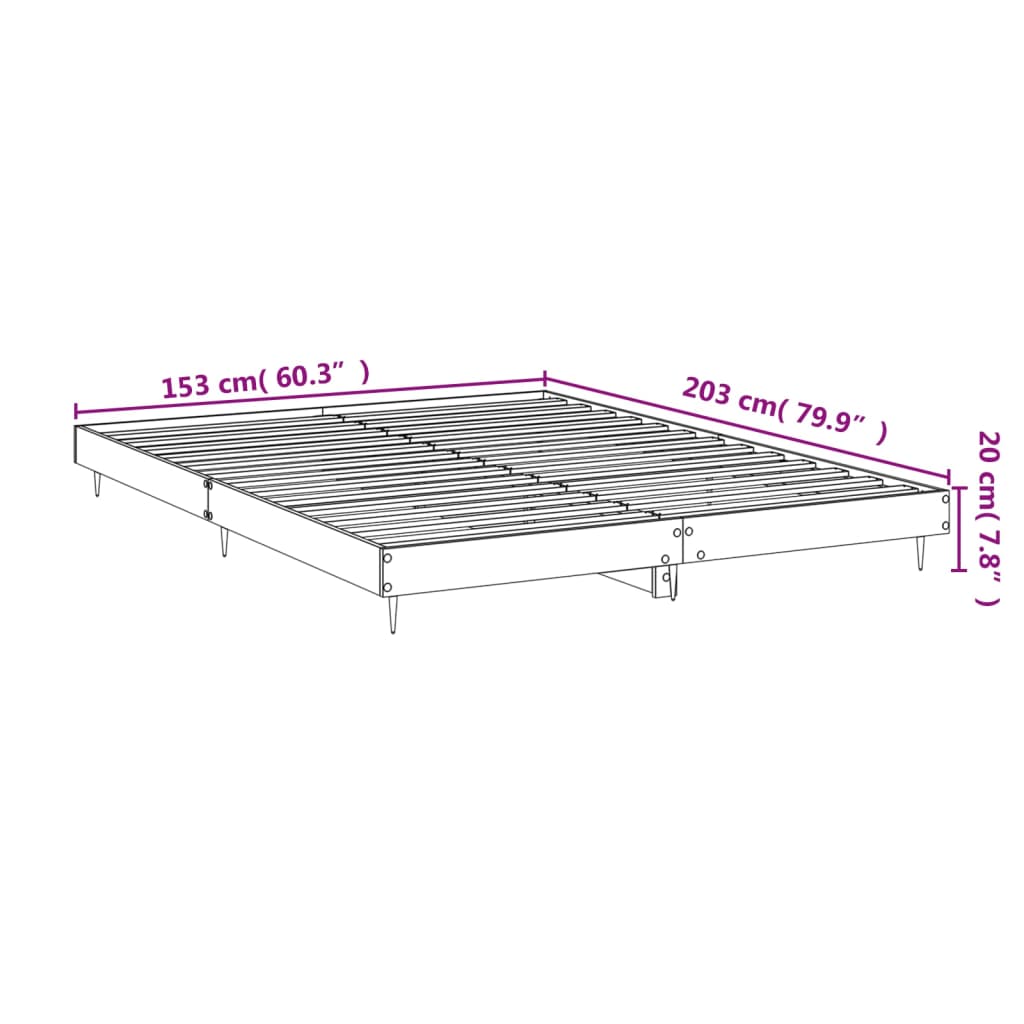 Giroletto senza Materasso Rovere Fumo 150x200 cm in Truciolato | homemem39
