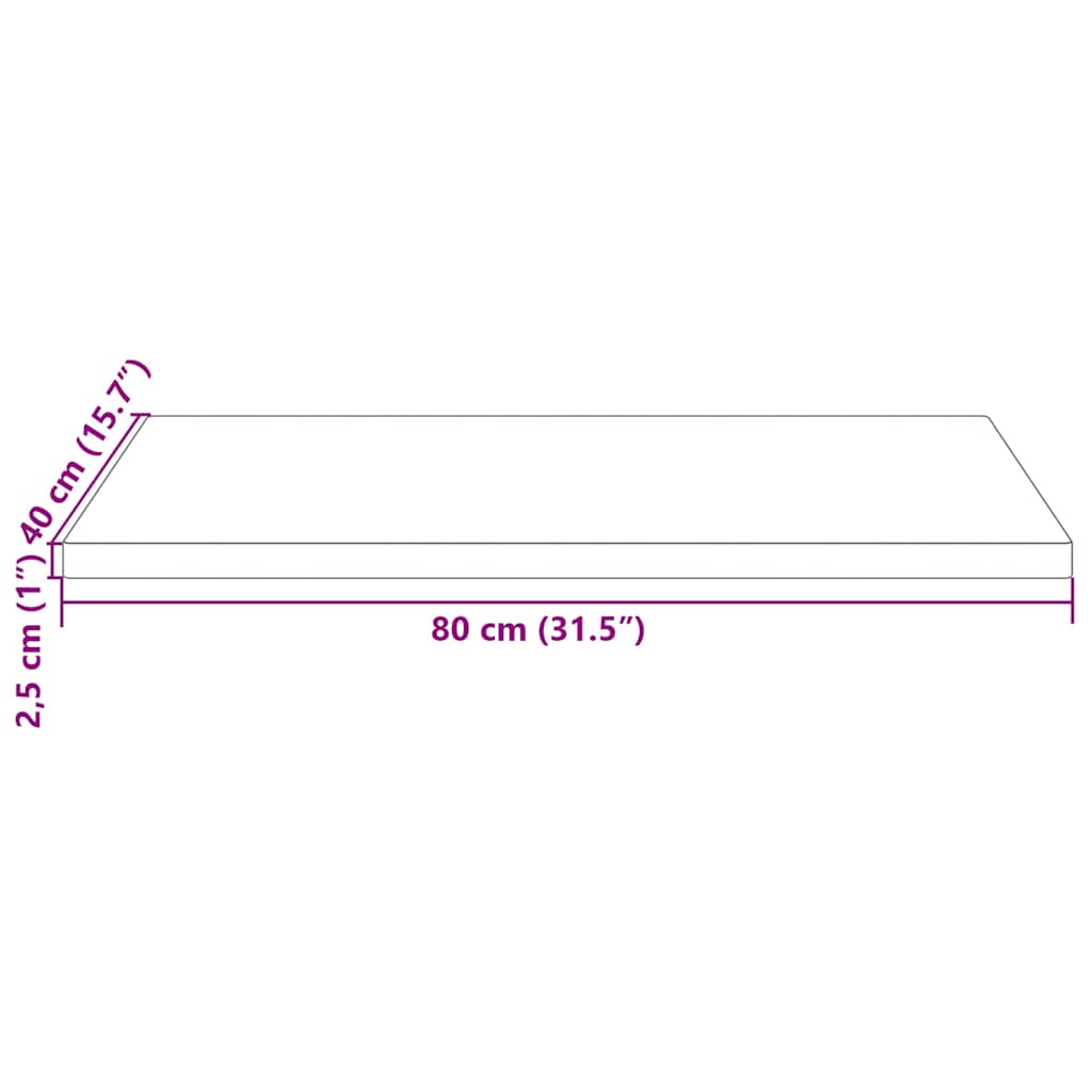 Piano Tavolo Bianco 80x40x2,5 Legno Massello Pino Rettangolare | homemem39