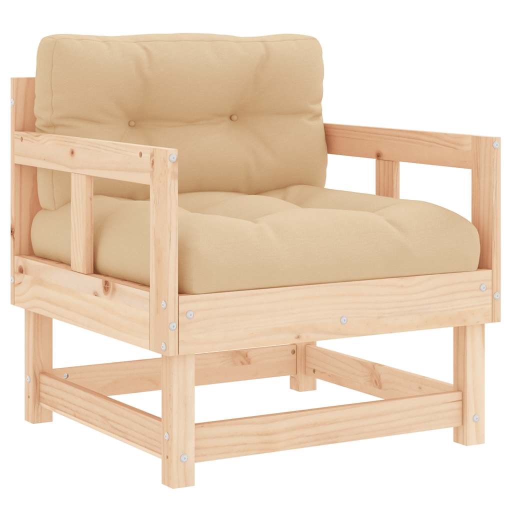 Sedie da Giardino con Cuscini 2 pz Legno Massello di Pino | homemem39