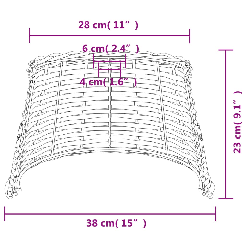 Paralume da Soffitto Bianco Ø38x23 cm in Vimini | homemem39