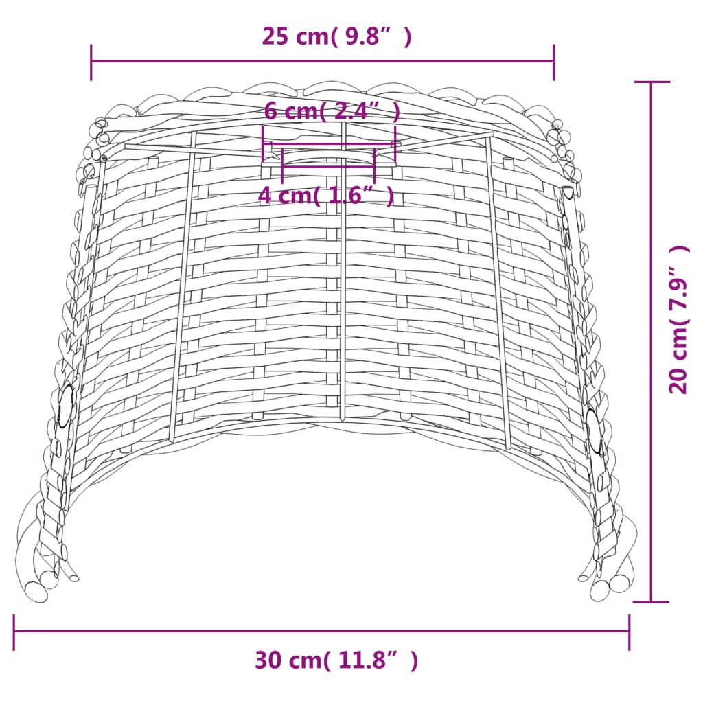Paralume da Soffitto Marrone Ø30x20 cm in Vimini | homemem39