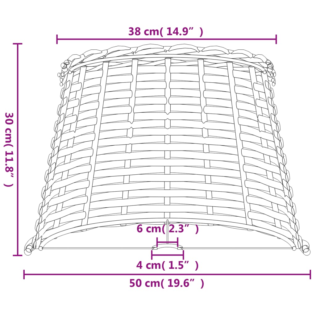 Paralume Marrone Ø50x30 cm in Vimini | homemem39