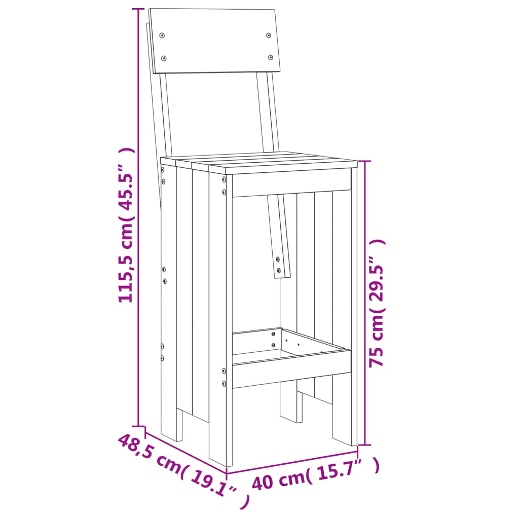 Set Bar da Giardino 9 pz ambra in Legno Massello di Pino | homemem39