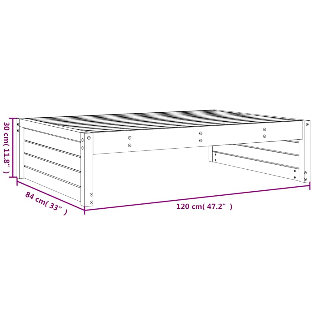 Poggiapiedi da Giardino 120x80 cm Legno Massello di Pino Grigio | homemem39
