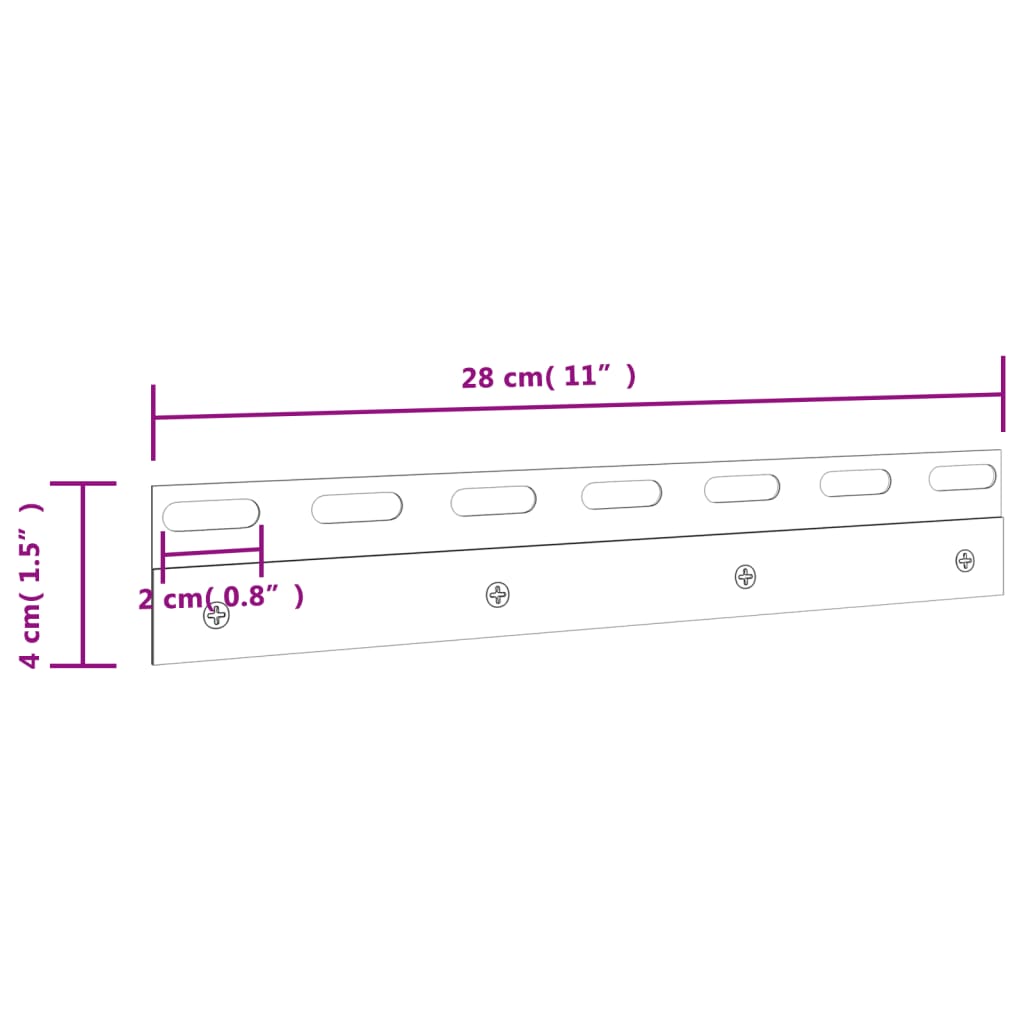 Piastre di Collegamento 4 pz Argento 28 cm Acciaio Inossidabile | homemem39