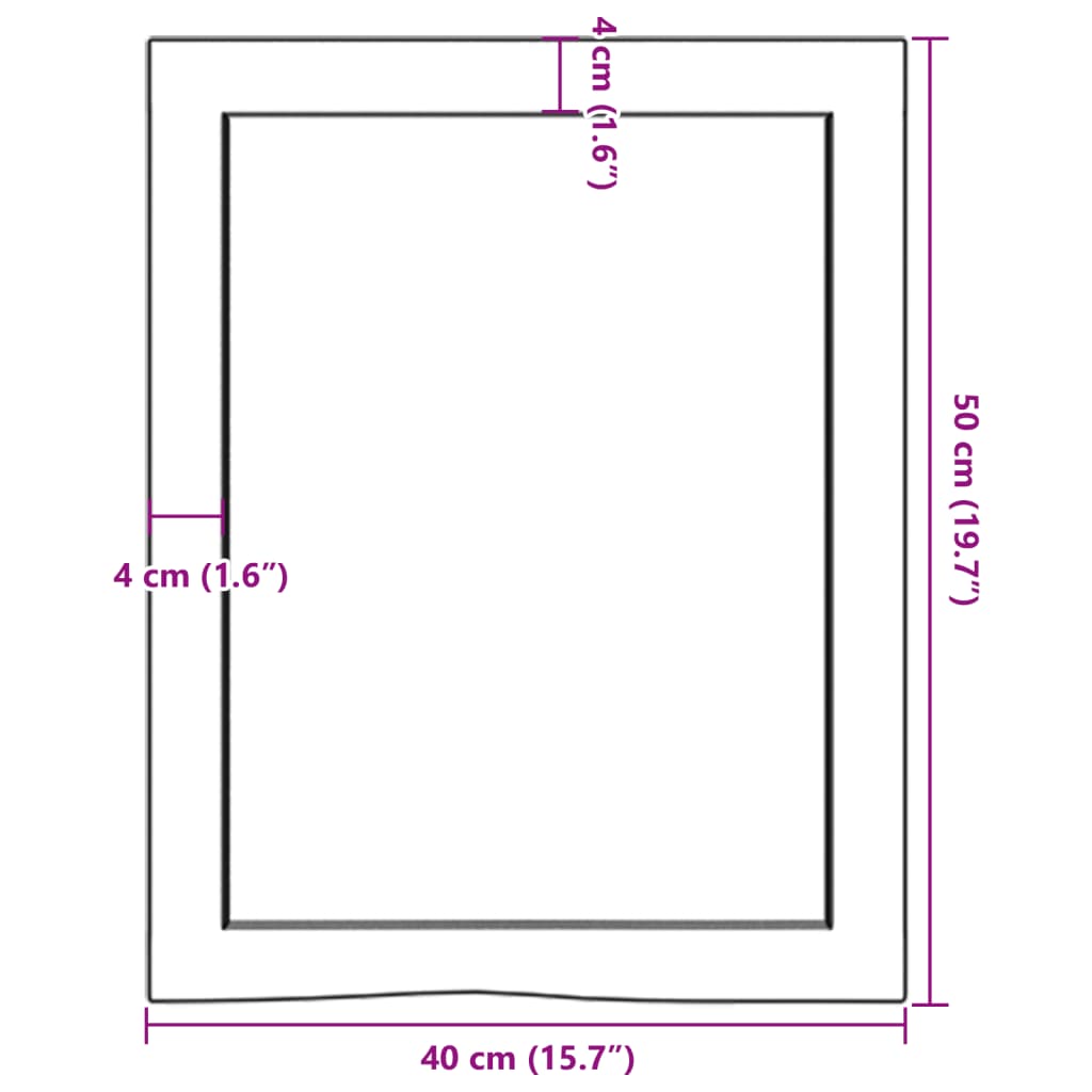 Ripiano Muro Marrone 40x50x(2-4) cm Massello Rovere Trattato | homemem39