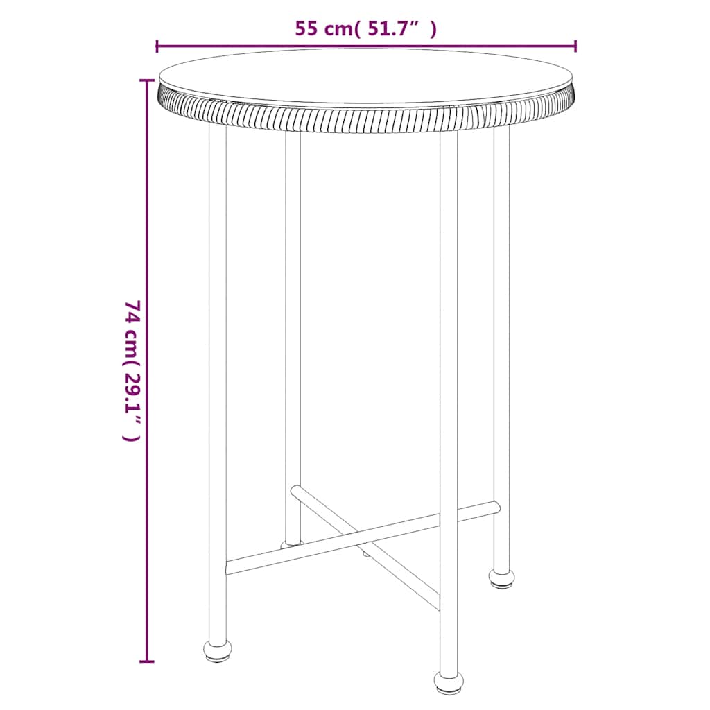 Set da Pranzo da Giardino 3 pz in Polyrattan | homemem39