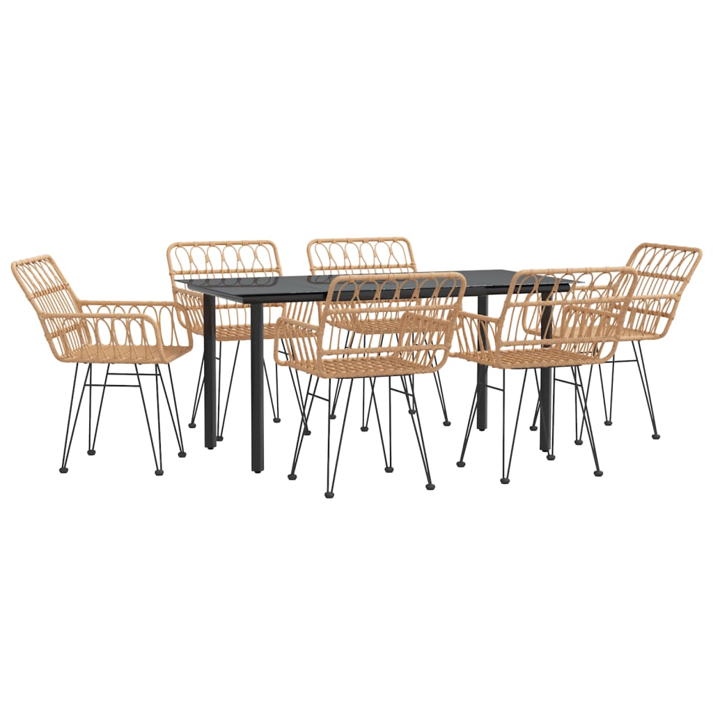 Set da Pranzo da Giardino 7 pz in Polyrattan | homemem39
