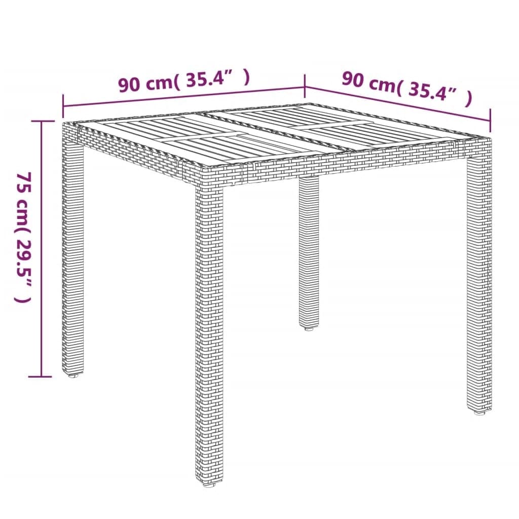 Set da Pranzo da Giardino 5 pz con Cuscini in Polyrattan Grigio | homemem39