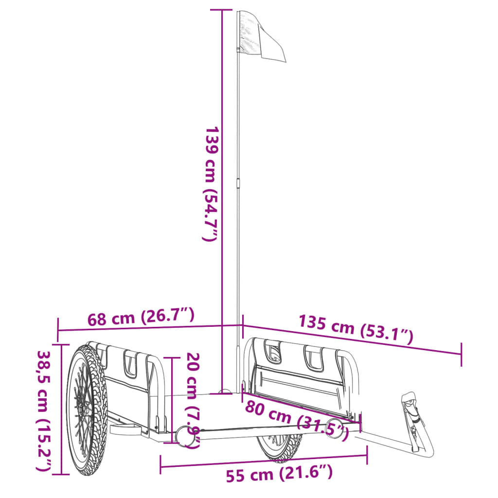 Rimorchio da Bici Blu Oxford e Ferro | homemem39