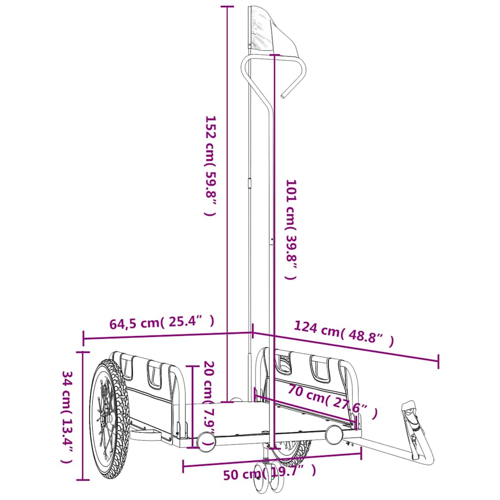 Rimorchio da Bici Blu Oxford e Ferro | homemem39