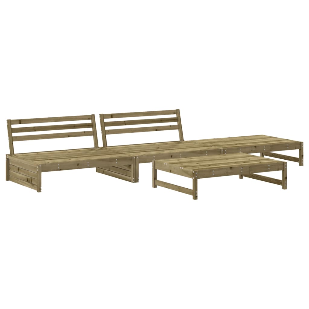 Set Divani da Giardino 4pz con Cuscini Legno Impregnato di Pino | homemem39
