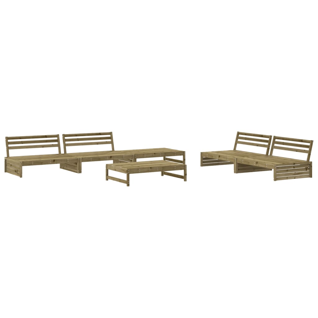 Set Divani da Giardino 6pz con Cuscini Legno Impregnato di Pino | homemem39