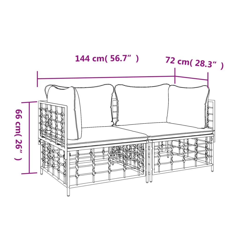 Divani Angolari Modulari con Cuscini 2 pz in Polyrattan | homemem39