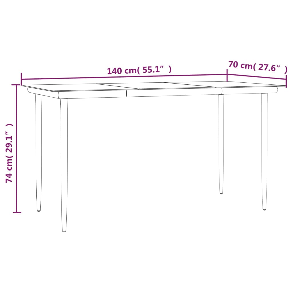 Set da Pranzo da Giardino 7 pz in Polyrattan e Acciaio | homemem39