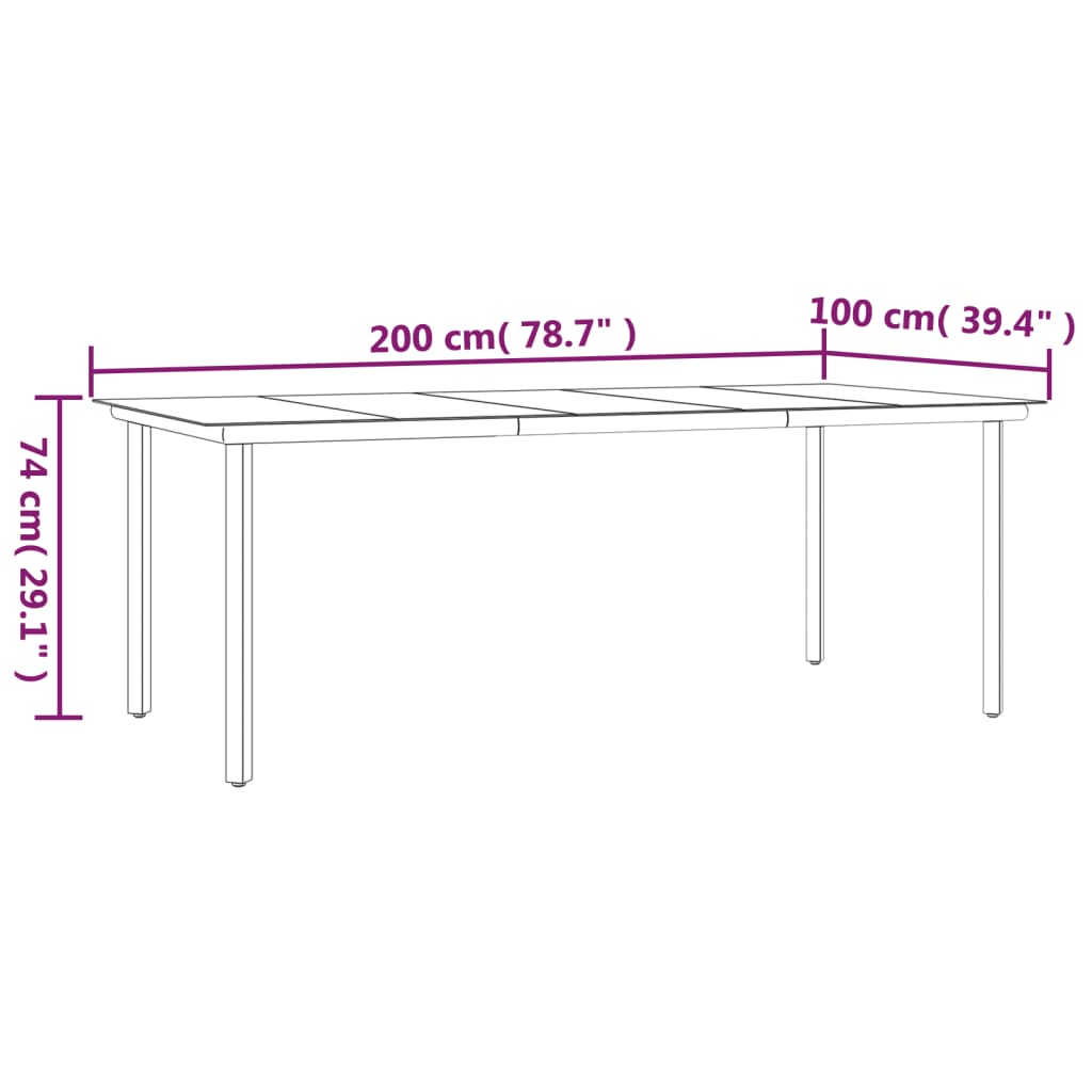 Set da Pranzo da Giardino 7 pz in Polyrattan e Acciaio | homemem39