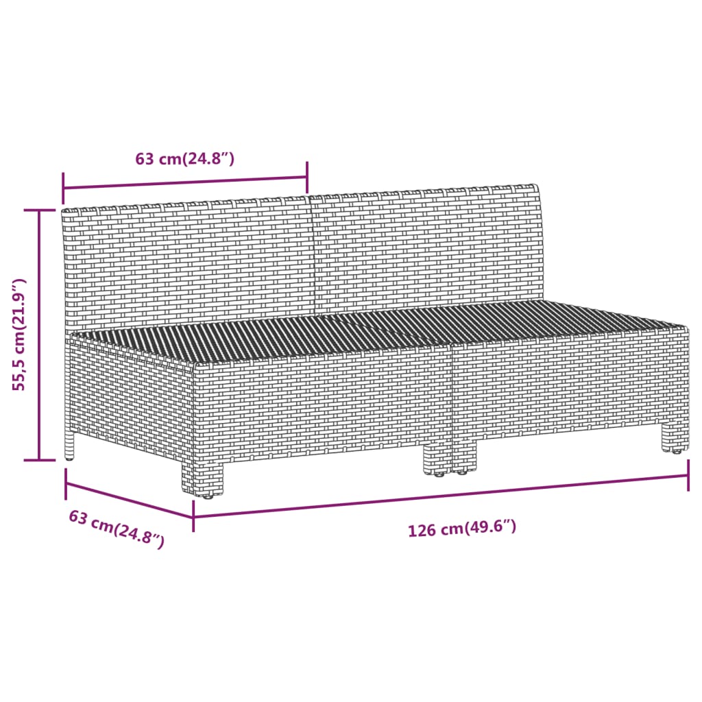 Set Divani da Giardino 8 pz con Cuscini in Polyrattan Grigio | homemem39