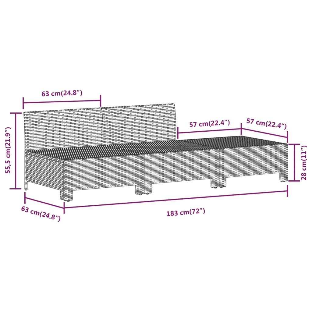 Set Divani da Giardino 9 pz con Cuscini in Polyrattan Grigio | homemem39