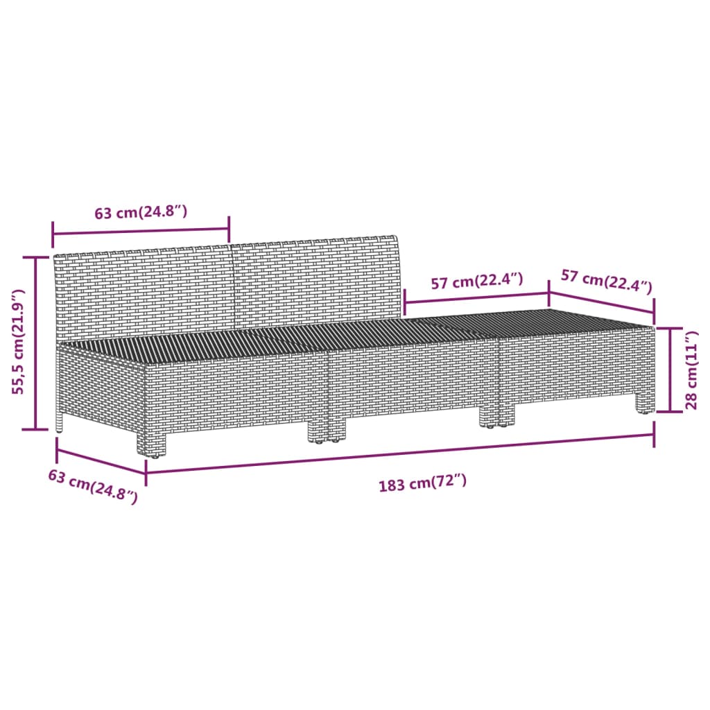 Set Divani da Giardino 11 pz con Cuscini in Polyrattan Grigio | homemem39