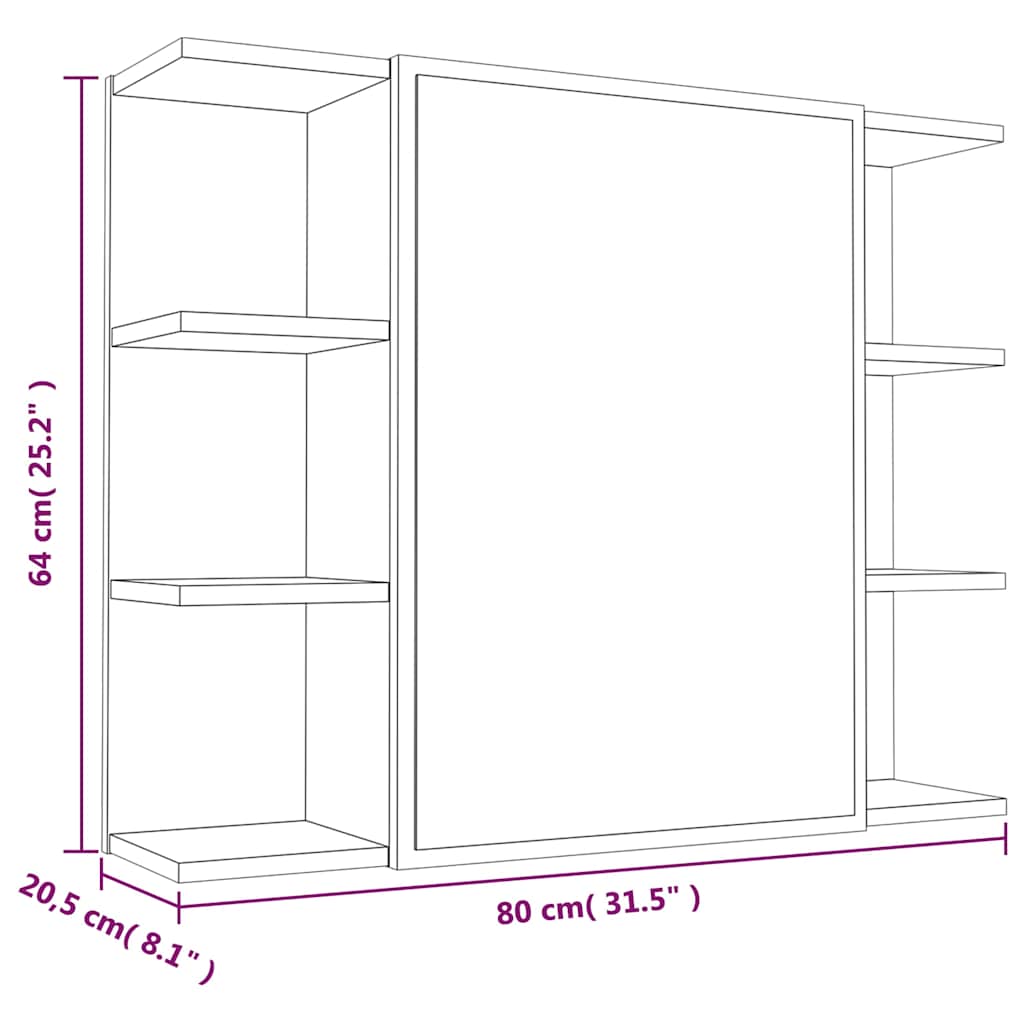 Set Mobili da Bagno 3 pz Grigio Sonoma in Legno Multistrato | homemem39