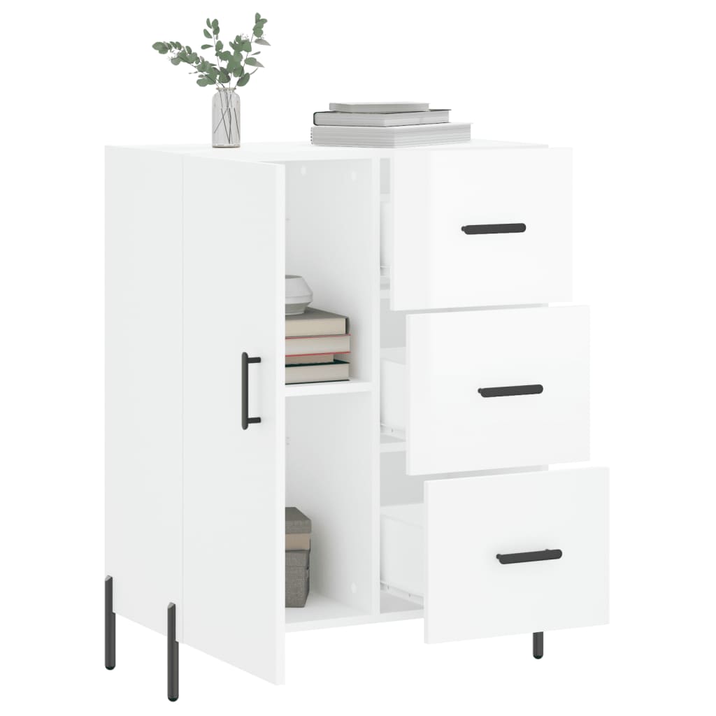 Credenza 69,5x34x90 cm in Legno Multistrato Bianco Lucido