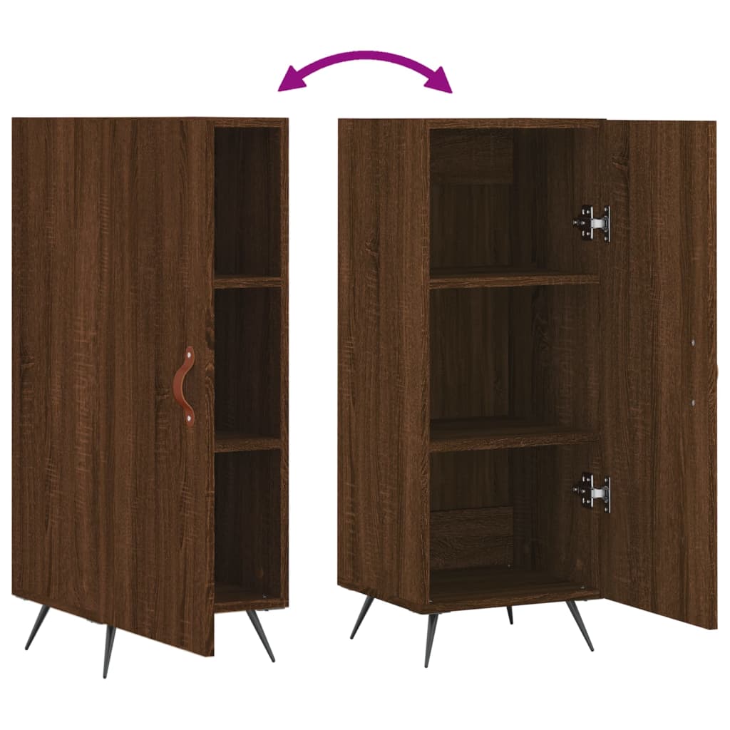 Credenza Rovere Marrone 34,5x34x90 cm in Legno Multistrato