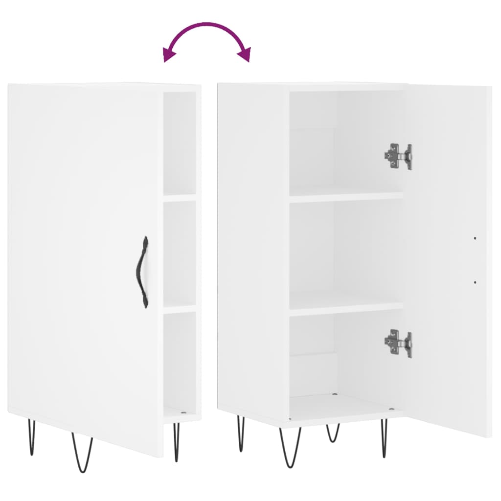 Credenza Bianca 34,5x34x90 cm in Legno Multistrato